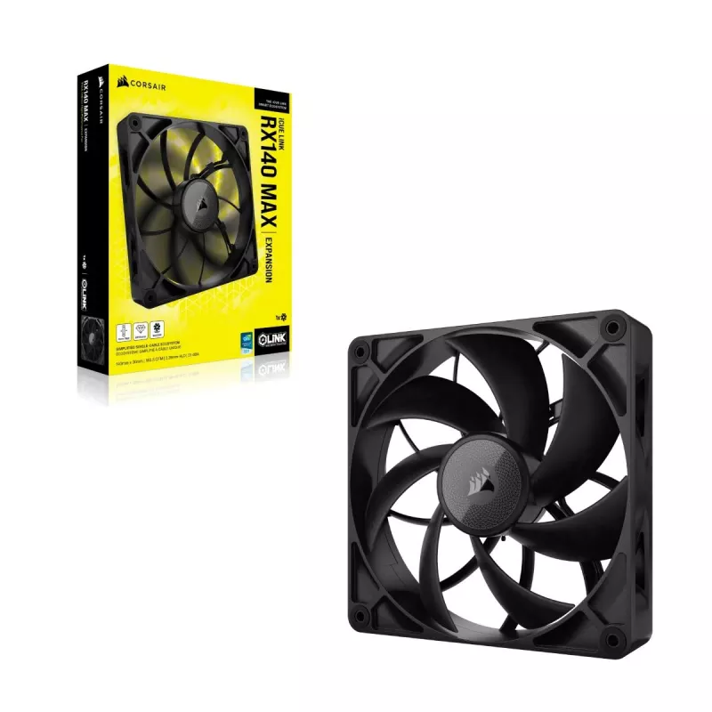 CORSAIR iCUE Link RX140 MAX 140 mm PWM-tuuletin, paksu, laajennus
