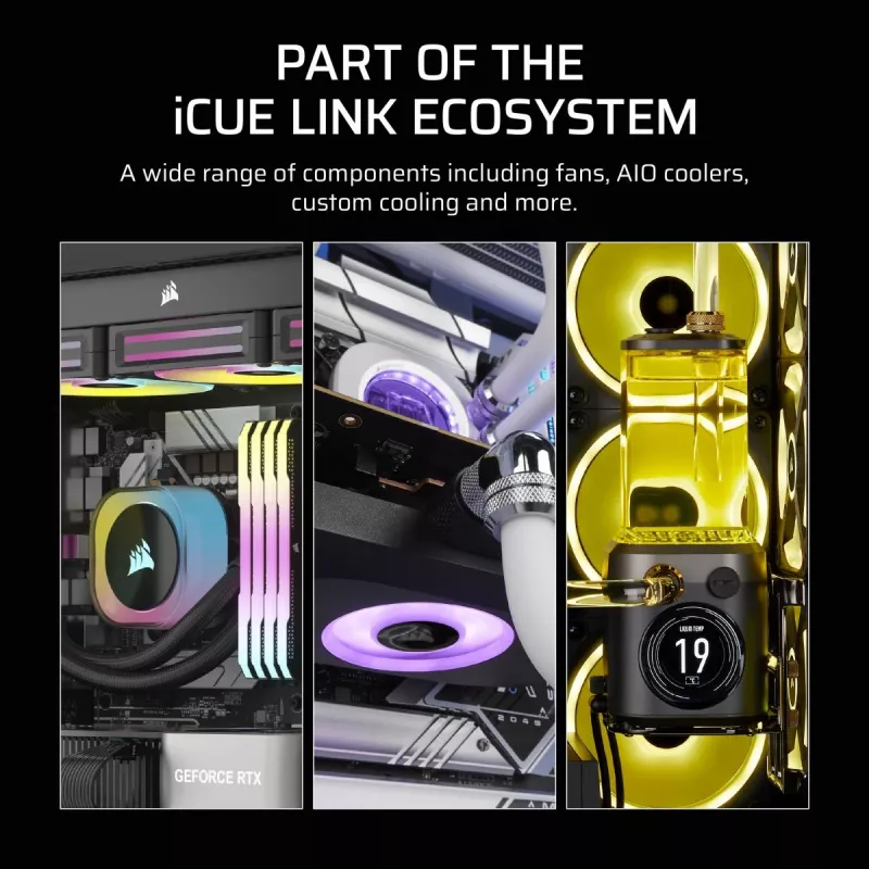 CORSAIR iCUE Link RX140 MAX 140 mm PWM-tuuletin, paksu, laajennus