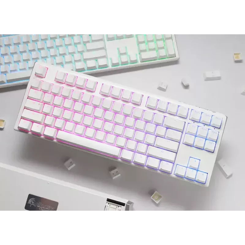 Ducky One 3 Classic Pure White TKL gaming-näppäimistö RGB LED MX-Clear