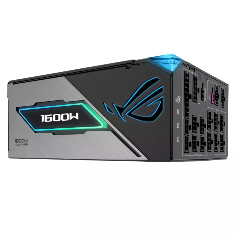 Virtalähde ASUS ROG THOR-1600T3-GAMING 1600 W, 80 PLUS Titanium, ATX 3.1, täysmodulaarinen, OLED-näyttö