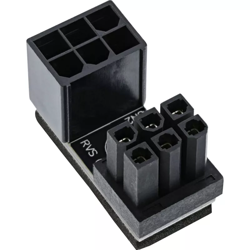 InLine sisäinen verkkosovitin 180° ATX 6-pin uros naaras reverse musta 26636F