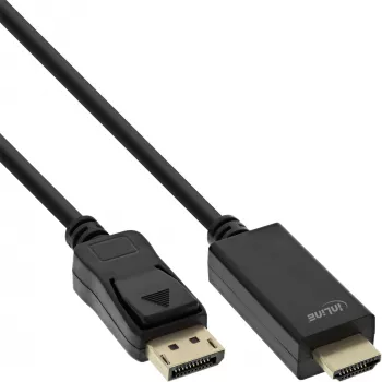InLine DisplayPort-HDMI-muunninkaapeli, 4K/60Hz, musta, 5 m