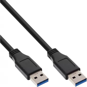 InLine USB 3.2 Gen.1 kaapeli Type-A uros / A uros, musta, 2m