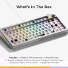 Glorious Gaming GMMK 3 PRO 75% Barebones Wired Silver - US, 75%, johdollinen, USB, RGB LED, hopea