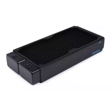 Alphacool 14439 jäähdytin messingistä, kuparista ja teräksestä, musta, 124 mm leveys
