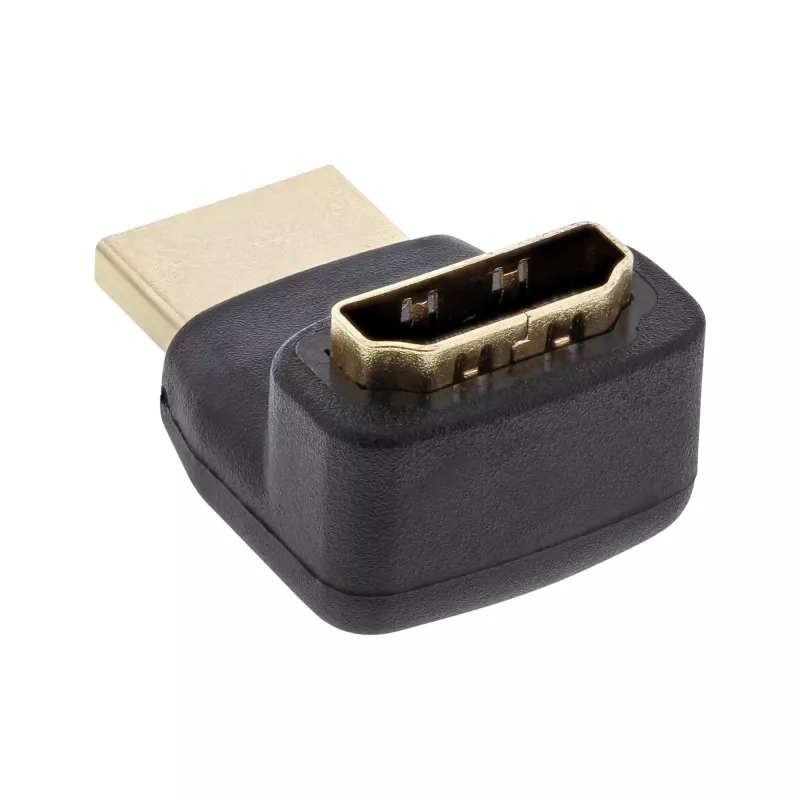 InLine HDMI-adapteri, uros/naaras, ylöspäin kulma, kullatut koskettimet, 4K2K