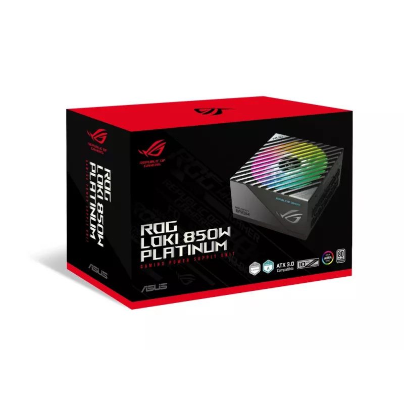 ASUS ROG Loki SFX-L 850W Platinum virtalähde 24-pin ATX musta, hopea