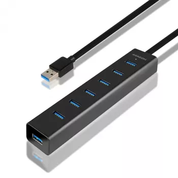 Axagon HUE-SA7BP 7x USB 3.0 ALU LATAUSKESKITIN musta sis. virtalähteen