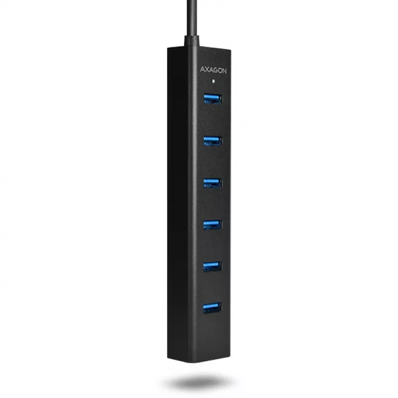 Axagon HUE-SA7BP 7x USB 3.0 ALU LATAUSKESKITIN musta sis. virtalähteen