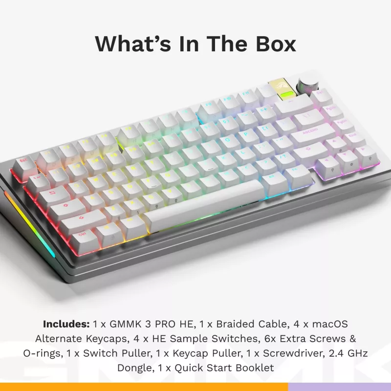 Glorious Gaming GMMK 3 PRO HE 75% valmiiksi koottu langaton Silver - US