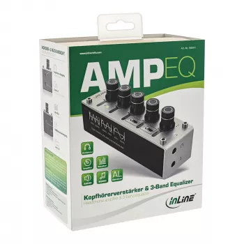 InLine AmpEQ Tri-Tone Hi-Res AUDIO -esivahvistin ja kuulokevahvistin, 3,5 mm stereo, USB-virransyöttö