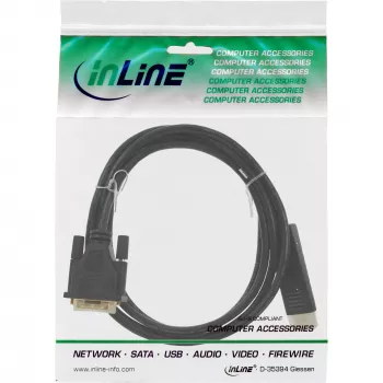 DisplayPort-DVI-muunninkaapeli InLine 17113 3 m musta