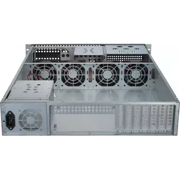 Palvelinkotelo Inter-Tech 2U-2129N Rack musta, hopea