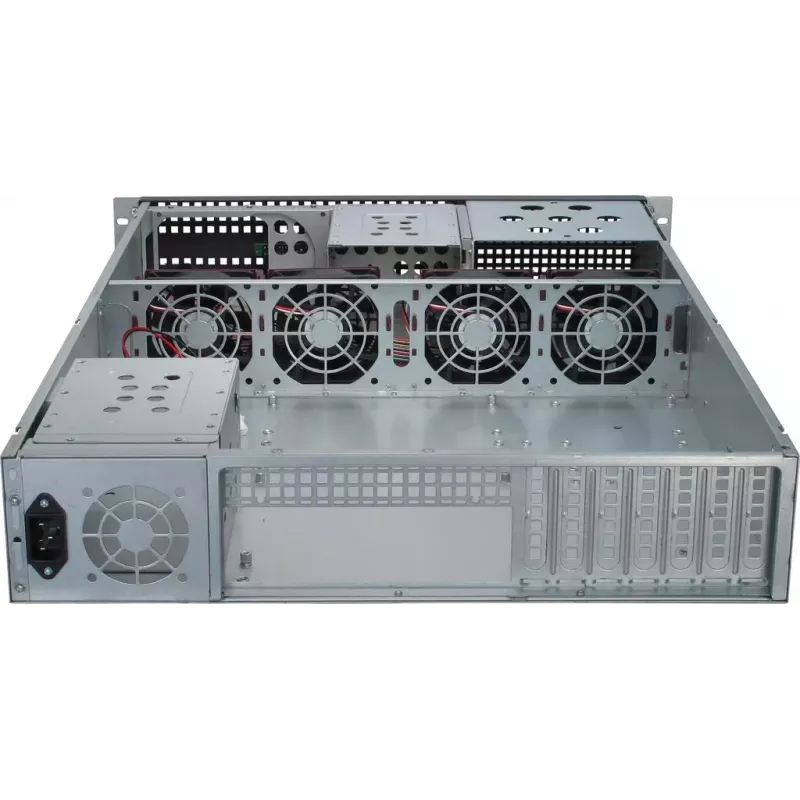 Palvelinkotelo Inter-Tech 2U-2129N Rack musta, hopea