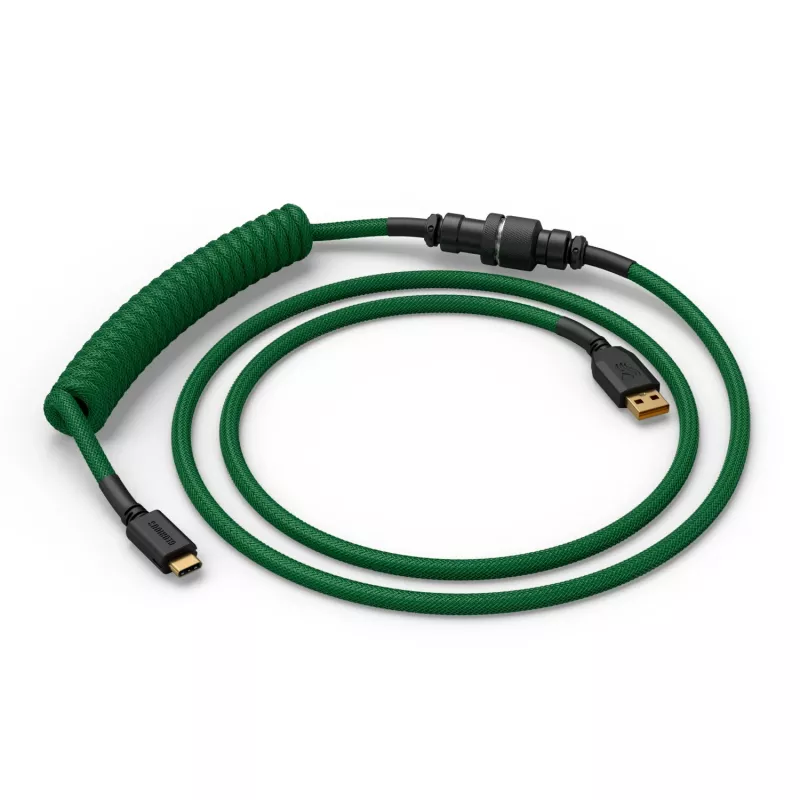 Glorious Gaming Glorious GMMK spiraalikaapeli Forest Rain, vihreä, 1,4 m, 1 kpl, Glorious Gaming, USB Type-A, USB Type-C, Aviator