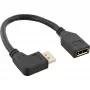 InLine DisplayPort 1.4 -adapterikaapeli M/F, 8K4K, vasemmalle kulma, musta/kulta, 0,15 m