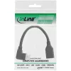 InLine DisplayPort 1.4 -adapterikaapeli M/F, 8K4K, vasemmalle kulma, musta/kulta, 0,15 m