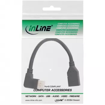 InLine DisplayPort 1.4 -adapterikaapeli M/F, 8K4K, vasemmalle kulma, musta/kulta, 0,15 m