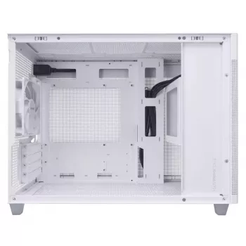 ASUS AP201 PRIME CASE TG WEISS -tietokonekotelo Mini Tower — micro ATX, karkaistu lasi, 3×3,5 tuuman paikkaa, 1×2,5 tuumaa, USB-A×2, USB-C×1