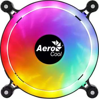 AEROCOOL 120 mm -tietokonekotelotuuletin SPECTRO12 RGB, 12 V, 1000 kierr./min, 3,6 W, Molex, tärinänvaimennus, liukulaakeri, musta