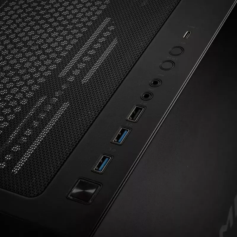 PC-kotelo Kolink Observatory Y AMD SE ARGB Midi Tower musta, läpinäkyvä