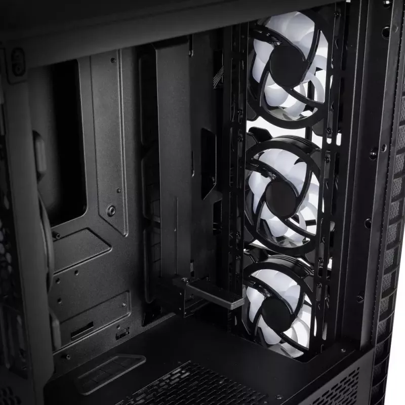PC-kotelo Kolink Observatory Y AMD SE ARGB Midi Tower musta, läpinäkyvä