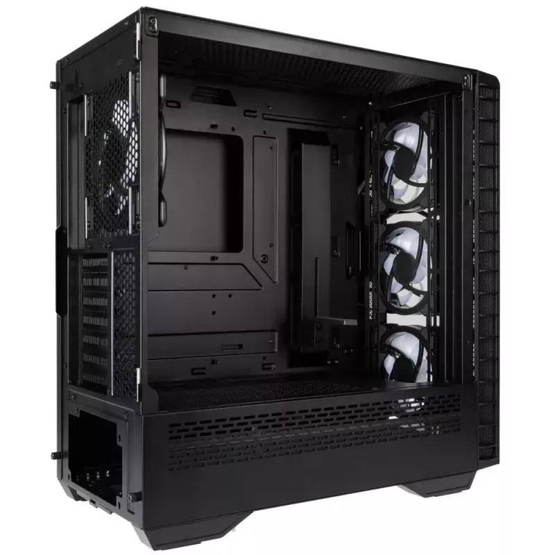 PC-kotelo Kolink Observatory Y AMD SE ARGB Midi Tower musta, läpinäkyvä