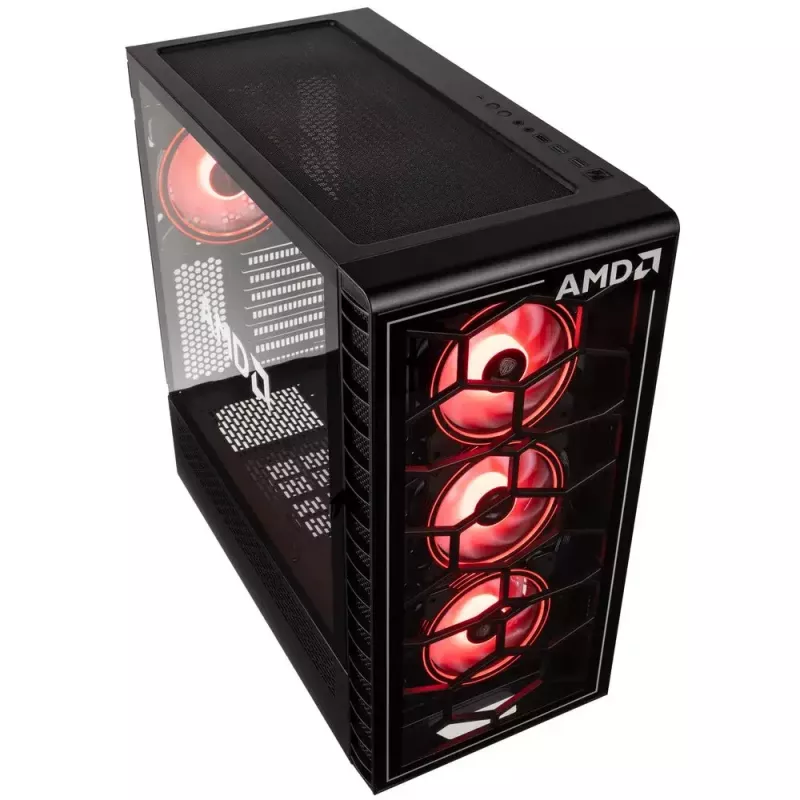 PC-kotelo Kolink Observatory Y AMD SE ARGB Midi Tower musta, läpinäkyvä