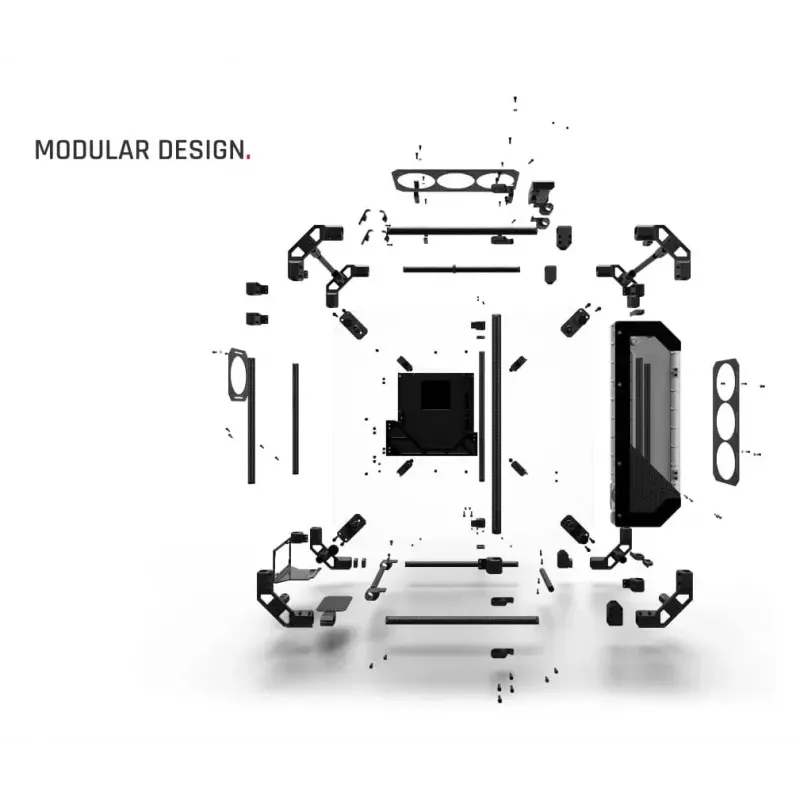 PC-kotelo Alphacool Apex Pro Skeleton Full Tower musta
