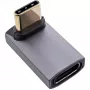 InLine USB4-adapteri, USB-C uros/naaras kulma ylös/alas, alumiini, harmaa
