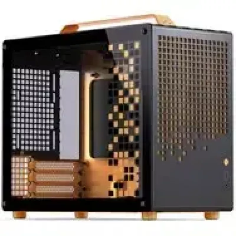 Tietokonekotelo JONSPLUS MATX Handle Case Z20 – musta-oranssi