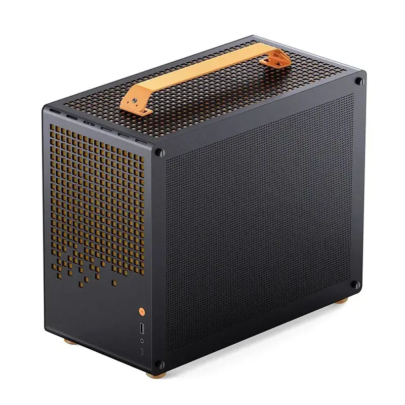 Tietokonekotelo JONSPLUS MATX Handle Case Z20 – musta-oranssi