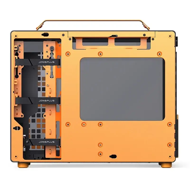 Tietokonekotelo JONSPLUS MATX Handle Case Z20 – musta-oranssi