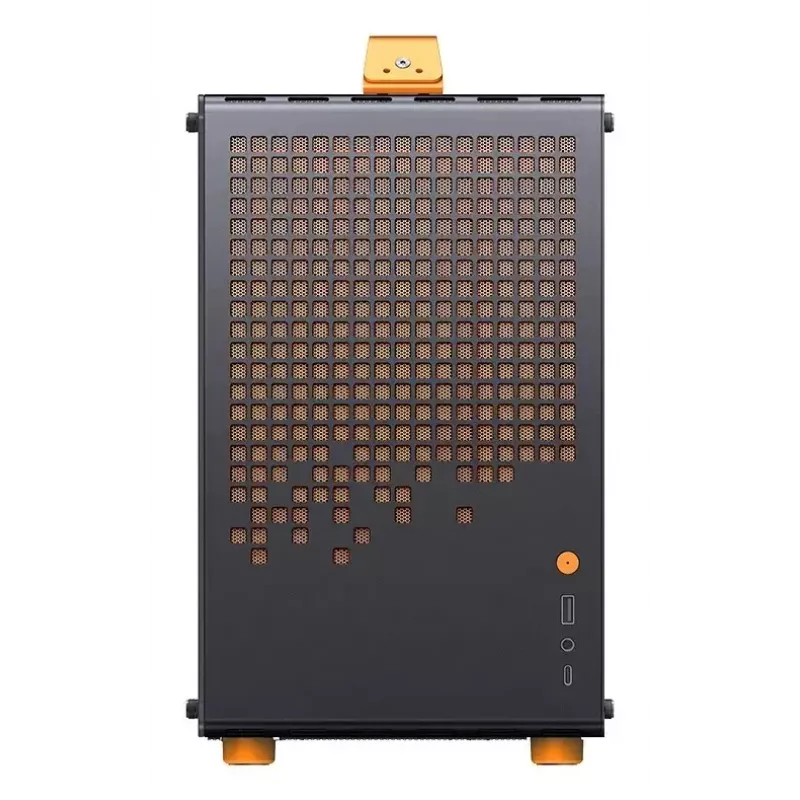 Tietokonekotelo JONSPLUS MATX Handle Case Z20 – musta-oranssi