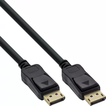 InLine DisplayPort-kaapeli musta kullattu 1m, 1 m, DisplayPort, DisplayPort, musta, kulta, pistoke/pistoke