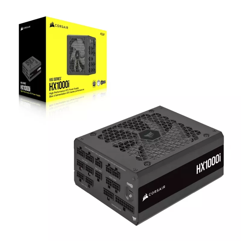 CORSAIR virtalähde - 1000 wattia - Hx1000i - täysin modulaarinen erittäin hiljainen Platinum ATX PC (EU)