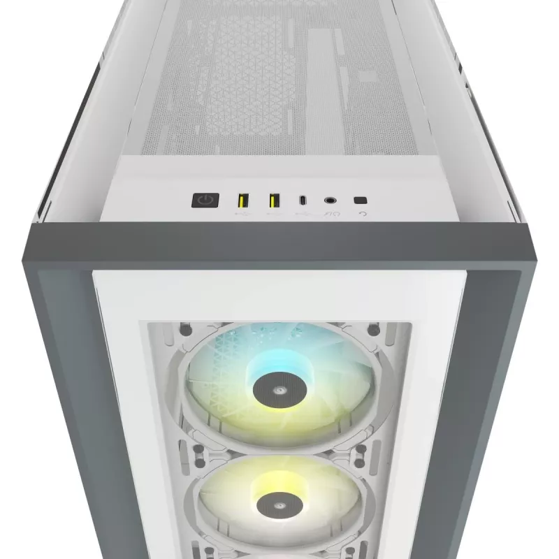 CORSAIR iCUE 5000X RGB - Tempered Glass Mid-Tower ATX PC Smart -kotelo - valkoinen