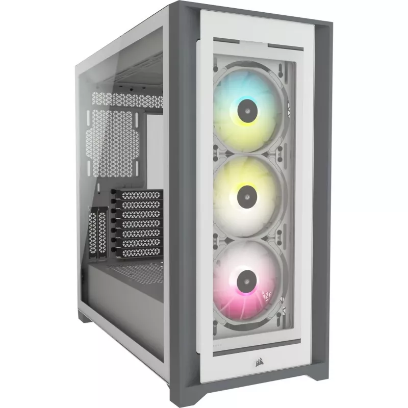 CORSAIR iCUE 5000X RGB - Tempered Glass Mid-Tower ATX PC Smart -kotelo - valkoinen