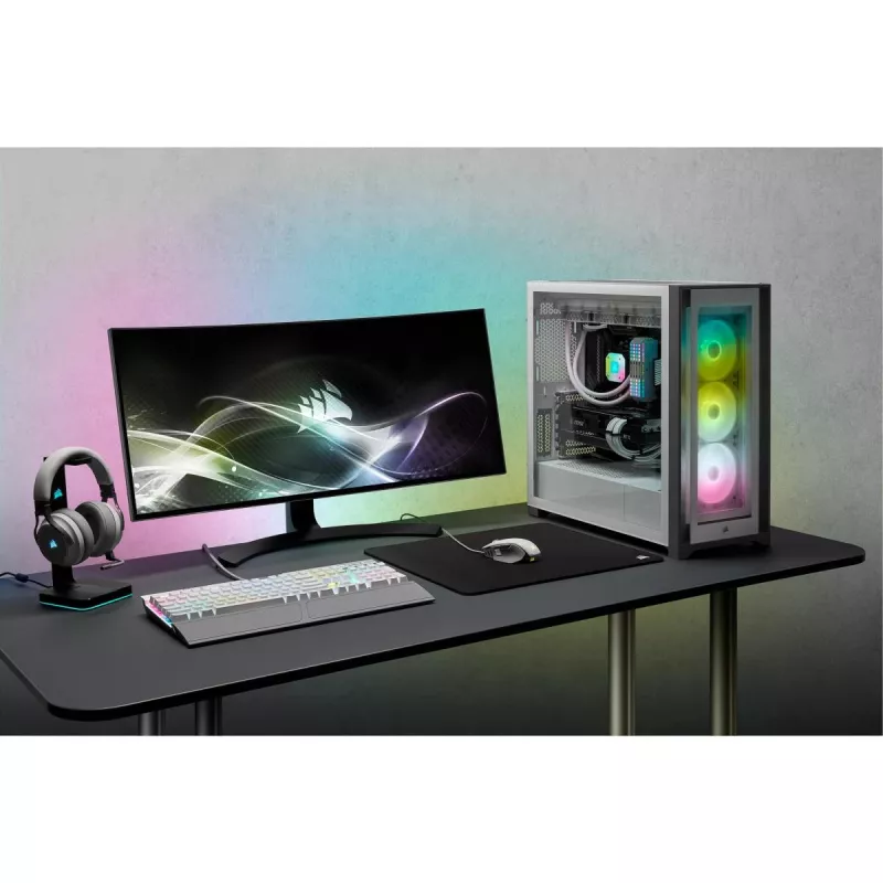 CORSAIR iCUE 5000X RGB - Tempered Glass Mid-Tower ATX PC Smart -kotelo - valkoinen