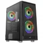 AeroCool Graphite v3 (Graphite-G-BK-v3) ACCM-PB24133.11 Midi Tower -tietokonekotelo, ATX/MicroATX/Mini-ITX, karkaistu lasia oleva sivupaneeli, ilman virtalähdettä, musta