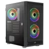AeroCool Graphite v3 (Graphite-G-BK-v3) ACCM-PB24133.11 Midi Tower -tietokonekotelo, ATX/MicroATX/Mini-ITX, karkaistu lasia oleva sivupaneeli, ilman virtalähdettä, musta
