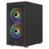 AeroCool Graphite v3 (Graphite-G-BK-v3) ACCM-PB24133.11 Midi Tower -tietokonekotelo, ATX/MicroATX/Mini-ITX, karkaistu lasia oleva sivupaneeli, ilman virtalähdettä, musta