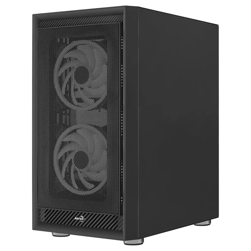 AeroCool Graphite v3 (Graphite-G-BK-v3) ACCM-PB24133.11 Midi Tower -tietokonekotelo, ATX/MicroATX/Mini-ITX, karkaistu lasia oleva sivupaneeli, ilman virtalähdettä, musta