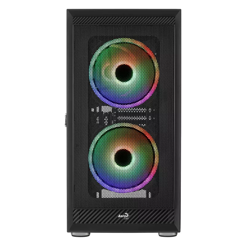 AeroCool Graphite v3 (Graphite-G-BK-v3) ACCM-PB24133.11 Midi Tower -tietokonekotelo, ATX/MicroATX/Mini-ITX, karkaistu lasia oleva sivupaneeli, ilman virtalähdettä, musta
