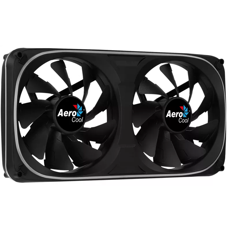 Aerocool ASTRO24 Dual Fan PC 12 cm ARGB LED tärinänvaimennus musta