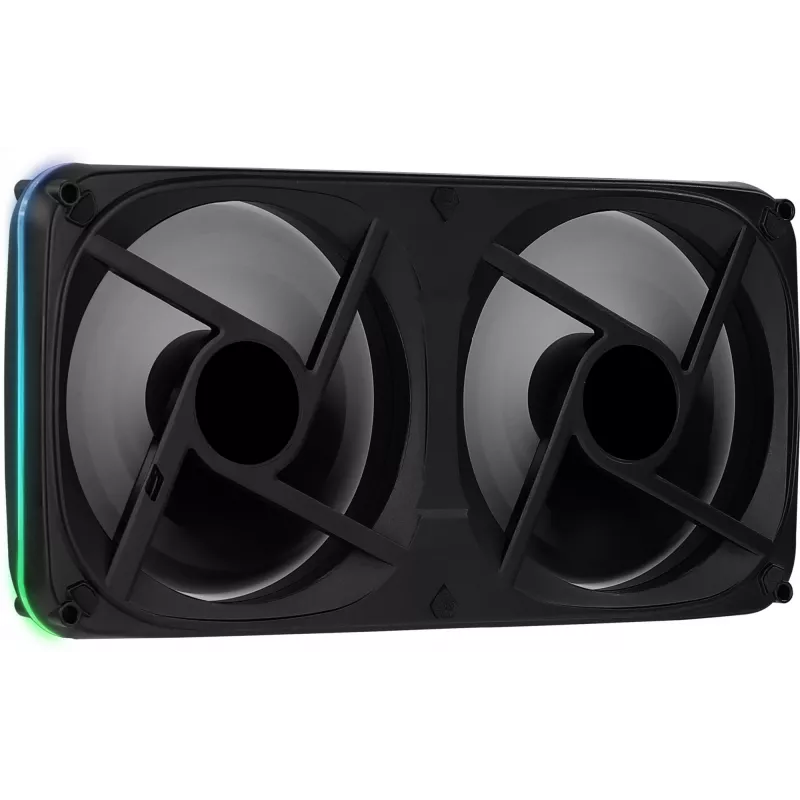 Aerocool ASTRO24 Dual Fan PC 12 cm ARGB LED tärinänvaimennus musta