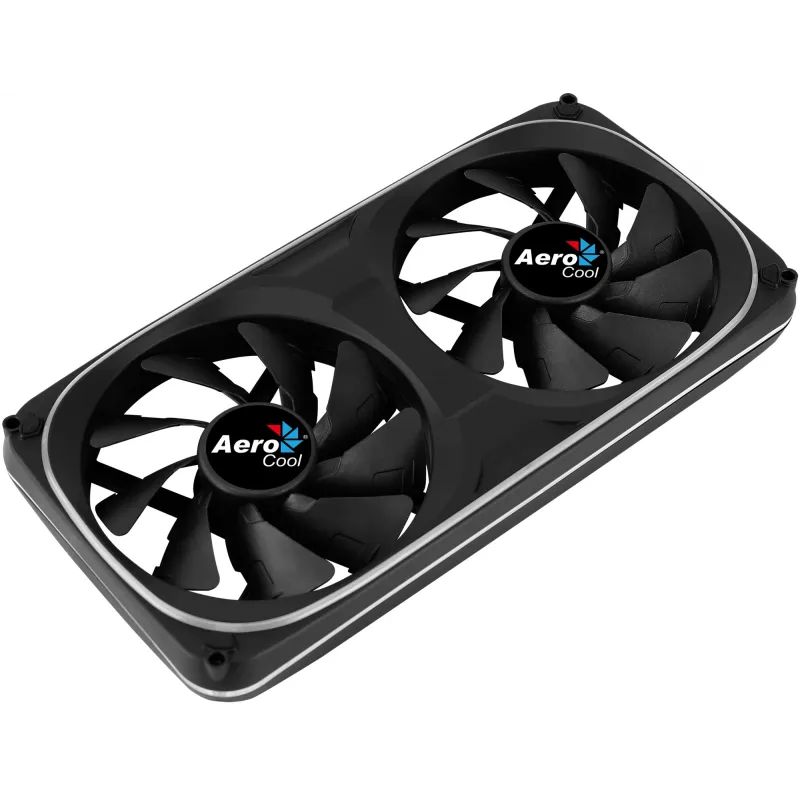 Aerocool ASTRO24 Dual Fan PC 12 cm ARGB LED tärinänvaimennus musta
