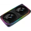 Aerocool ASTRO24 Dual Fan PC 12 cm ARGB LED tärinänvaimennus musta