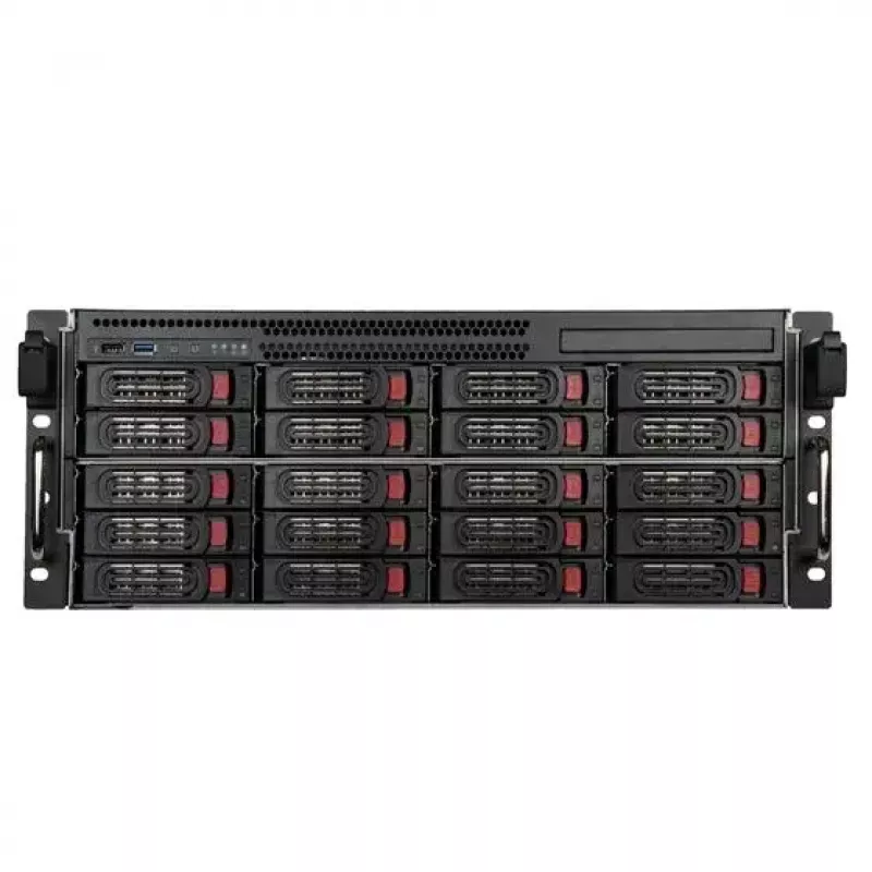 SilverStone SST-RM43-320-RS 4U räkkipalvelinkotelo, E-ATX / SSI EEB, 20x 3,5″ SATA/SAS Hot-Swap, musta