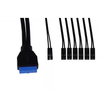 Alphacool ES etu-I/O-paneeli USB 3.0 -portilla ja kaapelisarjalla palvelinkoteloihin (25057)